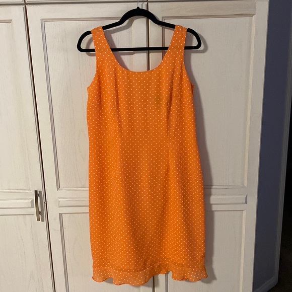 Lindor Dresses & Skirts - An orange and white polka dot dress in size 12